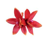 Pinza de pelo realista con flor de Cymbidium elegante, clip lateral de flores, pasadores antideslizantes para dar forma al cabello
