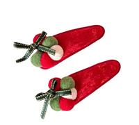 Pinza de pelo realista para árbol de Navidad, pasador de Navidad, horquilla plana para el pelo de Navidad novedosa para racimos