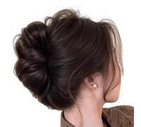 Pinza de pelo sintético de aspecto natural para mujer, rizada, desordenada, para moño recogido, seguro y cómodo de usar, para cambio rápido de peinado