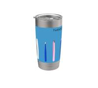 Pinza de punta inclinada minimalista con gráfico tipográfico Vaso térmico de acero inoxidable de doble pared