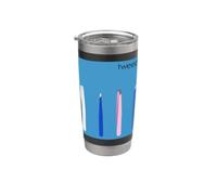 Pinza de punta inclinada minimalista con gráfico tipográfico Vaso térmico de acero inoxidable de doble pared