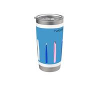 Pinza de punta inclinada minimalista con gráfico tipográfico Vaso térmico de acero inoxidable de doble pared