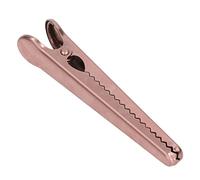 Pinza de Sellado con Diseño de Diente Interno, Longitud 11,6 cm, Mango Ergonómico, Color Rosa Dorado - Sellado Firme, Duradera y Multifuncional para Cocina y Oficina (Clip de cocodrilo de oro rosa)