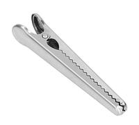 Pinza de Sellado con Diseño de Diente Interno, Longitud 11,6 cm, Mango Ergonómico, Color Rosa Dorado - Sellado Firme, Duradera y Multifuncional para Cocina y Oficina (Pinza de cocodrilo plateada)