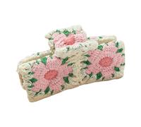 Pinza decorativa de punto para mujer, diseño de ganchillo, soporte para cola de caballo con bisagra de resorte, aspecto medio, viajes, uso casual, accesorio de punto de ganchillo, bisagra decorativa