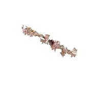 Pinza for el cabello con cruz de diamantes de colores hecha a mano - Pinza de cristal de primavera de una palabra for mujer(pink)