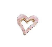 Pinza for el pelo pequeña en forma de corazón for mujer, accesorio for cabello con cola caballo hasta la mitad aleación(Cherry blossom pink love)
