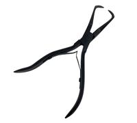 Pinza for la nariz doblada de acero inoxidable y plata 5, pulgadas, alicate for extensiones cabello con dos ganchos, herramientas eliminación queratina, 1 ud(Black)