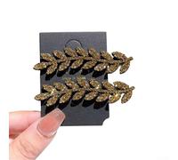 Pinza frontal única con diamantes de imitación, mejora tu aspecto con un toque deslumbrante (negro)