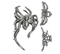 Pinza gótica para el pelo, pinza de metal para Halloween, 3 pinzas decorativas en forma de araña para el cabello, para mujeres y niñas, fiestas de otoño, cosplay, actuaciones