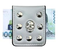 Pinza magnética para billetes para hombre - Portatarjetas fino con pinza para billetes | Cartera magnética portátil de estilo Punk, cartera para cartas y fotos, 2,76 x 2,24 x 0,39 pulgadas, Luz gris,