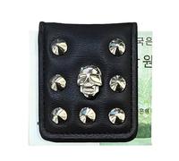 Pinza magnética para billetes para hombre - Portatarjetas fino con pinza para billetes | Cartera magnética portátil de estilo Punk, cartera para cartas y fotos, 2,76 x 2,24 x 0,39 pulgadas, Negro ,