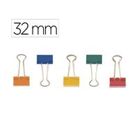 Pinza metalica q-connect reversible n.3 32 mm caja de 10 unidades colores surtidos - KF03653