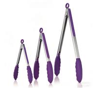 Pinza para alimentos de 3 piezas - Sujeción , 7 pulgadas, 9 pulgadas, 12 pulgadas, , para uso seguro en platos, , hornos y lavavajillas - Herramienta de cocina multifuncional, para y al