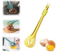 Pinza para alimentos y batidor de huevos 2 en 1, herramienta de cocina multifuncional para cocinar ensaladas, batidora de huevos, pinza para pan, licuadora manual (2 piezas)