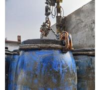 Pinza para barriles de aceite, El alzamiento de la grúa abrazadera cadena capacidad del levantador 2200Lb tambor for el metal plástico tamborea tamaños múltiples(5 pcs)