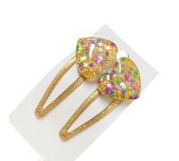 Pinza para brillante y delicada, pasadores de estrellas con adorno de corazón encantador a, herramienta de estilismo, pasadores de colores caramelo
