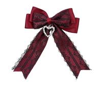 Pinza para cabello de encaje para niña fresca de los años 2000 con decoraciones con dijes de corazón de amor Lazos para cabello grandes para fiestas y disfraces de eventos especiales Clip de