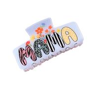 Pinza para cabello para mamás con detalle de letras en negrita, clip de garra translúcido para cabello recogido, recogidos rápidos y uso casual Clip de mandíbula con garra de letra Abrazadera con