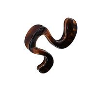 Pinza para cola de caballo curvada de acrílico, color marrón oscuro | Carcasa acrílica, acabado redondeado, bisagra de resorte, agarre para entrenamientos, viajes, escuela, mujeres
