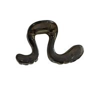 Pinza para cola de caballo curvada de acrílico, color negro transparente | Dientes interiores, bisagra de resorte, sujeción ordenada para viajes, escuela, mujeres, peinado diario del cabello, peinados