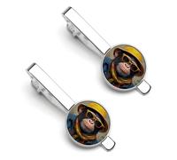 Pinza para corbata Monkey Man, juego de 2 pinzas para corbata, accesorios para hombre, ideal para bodas, aniversarios y negocios.