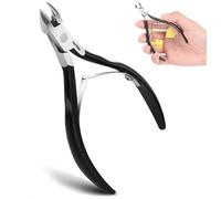 Pinza para cutículas profesional Manicura Pedicura Removedor de cutículas Herramientas de belleza Tijeras para cutículas de acero inoxidable de grado médico Mandíbula de 8 mm Negro