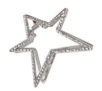 Pinza para el cabello con forma de estrella, de aleación, hueca, brillante, moderna, pequeña, compatible con citas y fiestas, color plata.