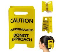 Pinza para el cabello con señal de precaución sobreestimulada, divertida pinza de advertencia amarilla para mujeres, pinza acrílica de agarre fuerte para cabello grueso o fino, regalo de humor audaz