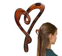 Pinza para el cabello en forma de corazón - Pinza de mandíbula de amor elegante mate 12x5x5 cm PC de resina, abrazadera de antideslizante Stronghold Marrón Negro Rosa Mixto | Accesorios para el c