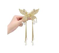 Pinza para el cabello gruesa y fina con perlas sintéticas, mariposas, perfecta para peinados para mujeres y niñas, horquilla versátil, sujeción segura y moderna, hermosa 1