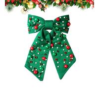 Pinza Para El Cabello Navideña - Barretta Con Lazo De Perlas Y Cristales,Pinza Para El Pelo - Para Mujeres, Fiestas, Días Festivos, Celebraciones De Navidad, Reuniones Familiares