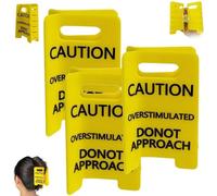 Pinza para el cabello "Precaución sobreestimulada", "Agárrate a tu pareja, estoy sobreestimulada", diseño amarillo divertido, regalo atrevido para compañeros de trabajo y amigos, 11 x 7,5 x 4 cm