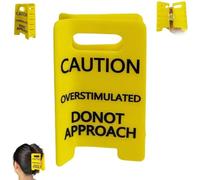 Pinza para el cabello "Precaución sobreestimulada", "Agárrate a tu pareja, estoy sobreestimulada", diseño amarillo divertido, regalo atrevido para compañeros de trabajo y amigos, 11 x 7,5 x 4 cm