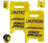 Pinza para el cabello "Precaución sobreestimulada", "Agárrate a tu pareja, estoy sobreestimulada", diseño amarillo divertido, regalo atrevido para compañeros de trabajo y amigos, 11 x 7,5 x 4 cm