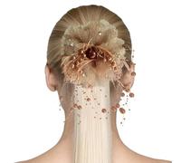 Pinza para el con diseño de flores, pasador de perlas y borlas, antideslizante, horquillas bohemias, tocado de novia, accesorios falsos para el cabello para mujeres y niñas