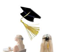 Pinza para el pelo con borla para birrete de graduación, mini pinza paras el pelo con borla, pequeño porta horquillas negro con forma de birrete fotos de graduación, ceremonias y recuerdos (1pc)