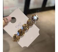Pinza para el pelo con diamantes de imitación de corazón para mujer, hecha a mano para pasador de cristal con elegantes diseños de una sola palabra para flequillo lateral y recogidos, accesorio ligero