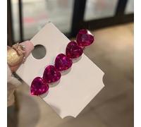 Pinza para el pelo con diamantes de imitación de corazón para mujer, hecha a mano para pasador de cristal con elegantes diseños de una sola palabra para flequillo lateral y recogidos, accesorio ligero
