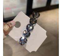 Pinza para el pelo con diamantes de imitación de corazón para mujer, hecha a mano para pasador de cristal con elegantes diseños de una sola palabra para flequillo lateral y recogidos, accesorio ligero