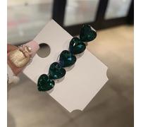 Pinza para el pelo con diamantes de imitación de corazón para mujer, hecha a mano para pasador de cristal con elegantes diseños de una palabra para flequillo lateral y recogidos, accesorio ligero de