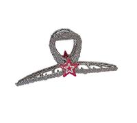 Pinza para el pelo con diamantes de imitación y estrella, coleta alta, para mujer, para lavar la cara, elegante, para bodas, fiestas