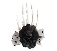 Pinza para el pelo con diseño de esqueleto grande y flor para Halloween, accesorio para fotos