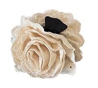 Pinza para el pelo con diseño de flores de encaje para el pelo, pasadores de primavera antideslizantes, pinza de mandíbula para niña, pinza para el pelo de tela, soporte para cola de caballo para