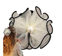 Pinza para el pelo con diseño de flores, garra de malla de perlas, garras para el pelo de acrílico | Elegante y resistente al desgaste Horquilla para coleta