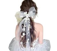 Pinza para el pelo con diseño de flores, para novia, hermosos lazos de velo, para el pelo, accesorios de juego escolar