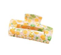 Pinza para el pelo con diseño de limón, prácticas pinzas de PVC para mujer, de bajo mantenimiento, estilo y volumen que mejora el aspecto, diseño de frutas, pinza para el pelo