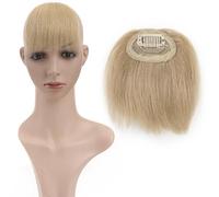 Pinza para el pelo con flequillo 1 Uds Clips rectos en Mini flequillo extensión de cabello humano Remy piezas superiores pelo brasileño Rubio flecos frontales Clip de flequillo en el cabello (Color :