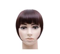 Pinza para el pelo con flequillo Bang Hair Bangs Negro Marrón Castaño Rojo Clip en pelo sintético Flequillo Clip en Bangds for mujeres Clip de flequillo en el cabello(Color:B3 M2 33)
