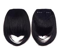 Pinza para el pelo con flequillo Bangs Hair Extensions for Women Natural Synthetic Hair Neat Flat Bangs Clip on Fringe Bangs Fashion One Clip-in Hair Extension postizos (Color : #1B, Size : 8inches